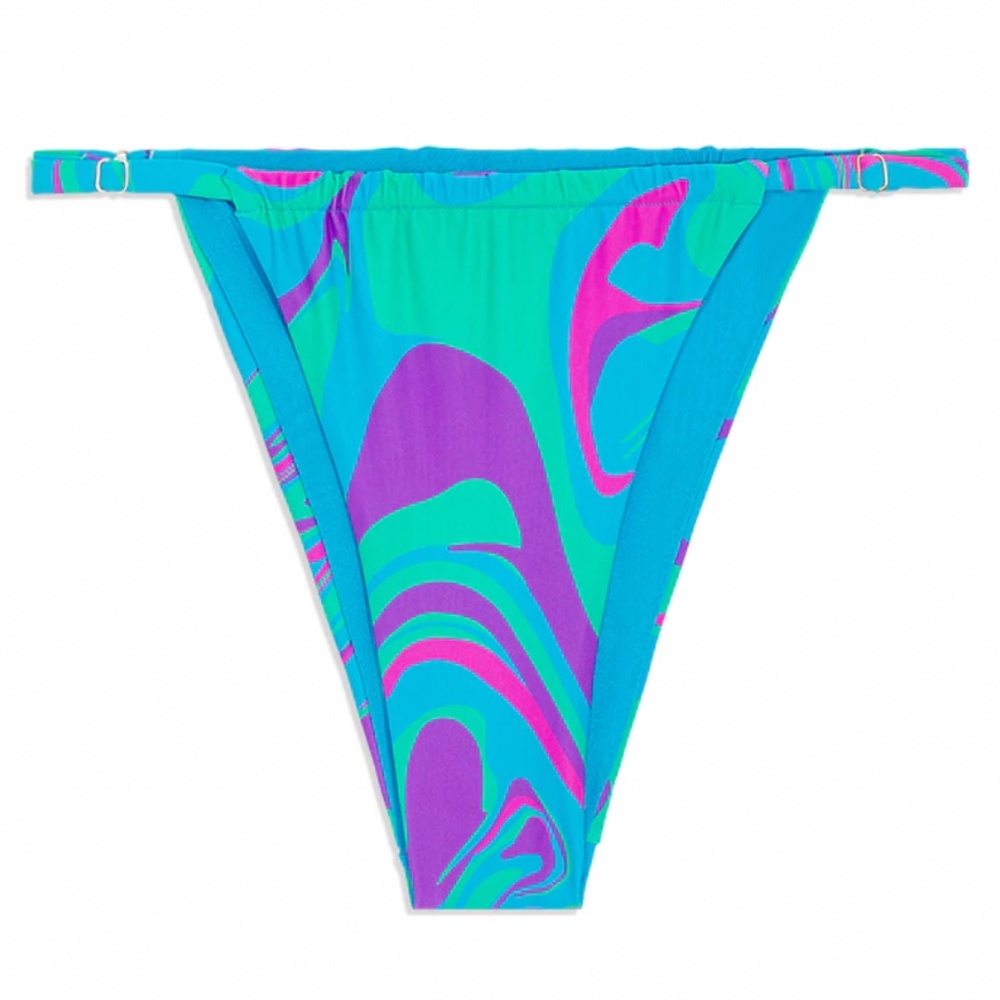 We Wore What Marble Bikini Bottom Ocean Blue - NWT - M